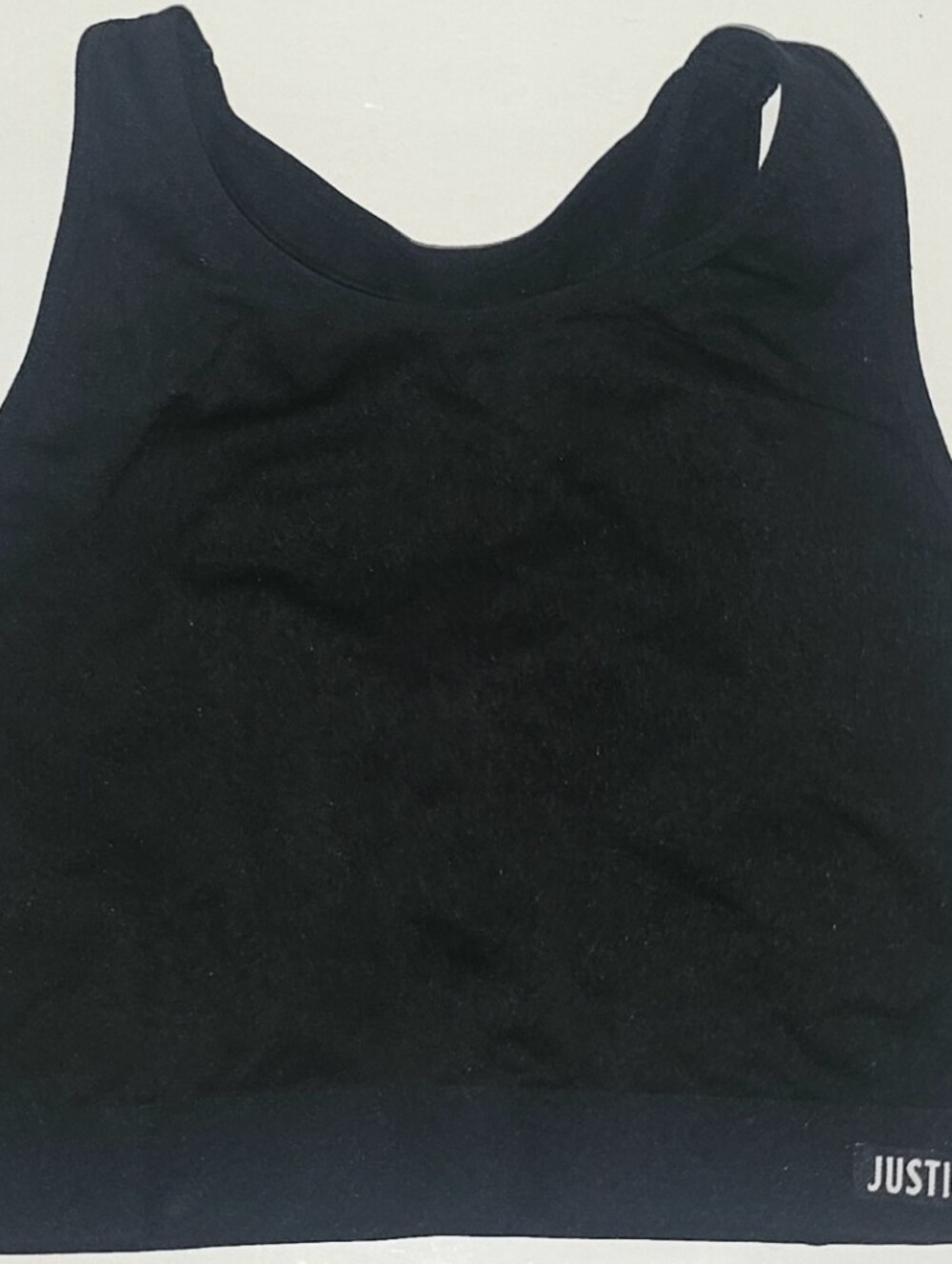 Justice Black Racerback Sports Bra